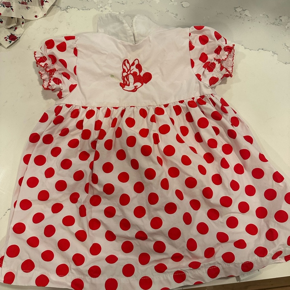 Disney Baby Minnie Mouse White and Red Polka Dot dress toddler